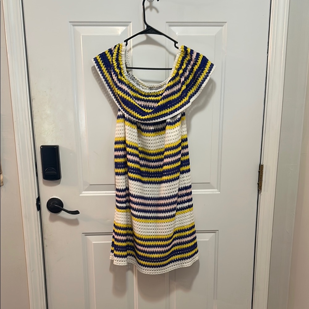 1. State Yellow and Blue Ruffled Sundress